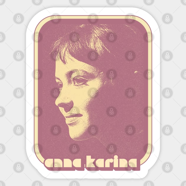 Anna Karina \/\/\ 60s Retro Fan Art Design Sticker by DankFutura